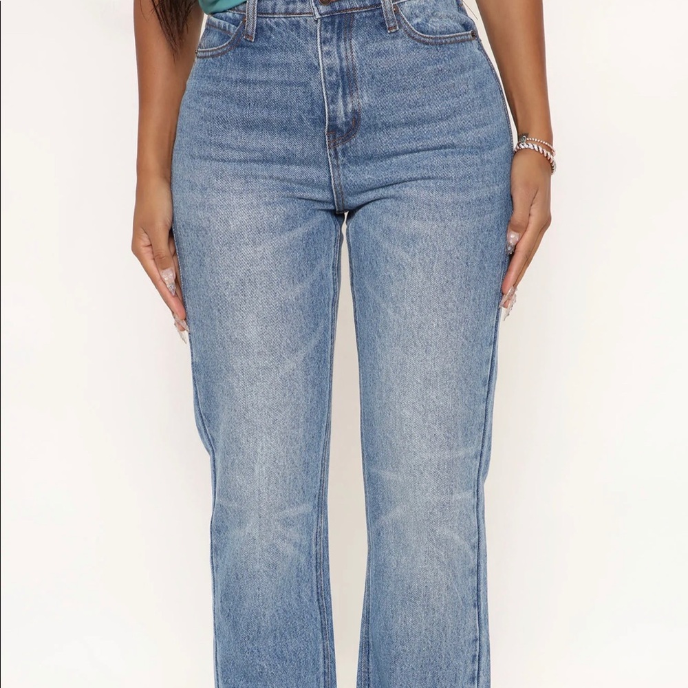 Fashion Nova blue jeans slouch straight